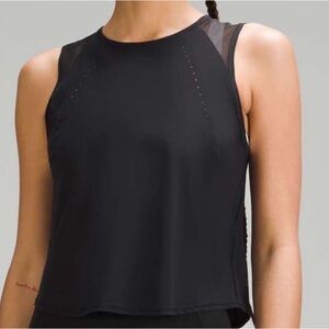 lululemon Sculpt Crop Cropped Tank Top Black Mesh Athletic XS/S XSmall/Small